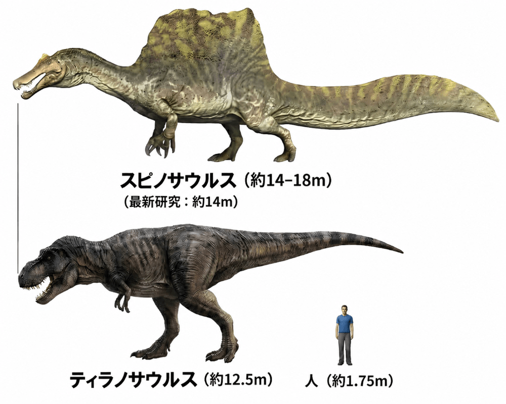 スピノサウルスの大きさや重さと特徴を解説。弱い説の真相は？ | 恐竜